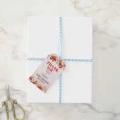 Aardbeien Bloemige Baby Shower Cadeaulabel (Met Touw)