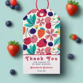 Aardbeien Blueberries Baby shower Tropisch Cadeaulabel
