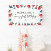 Aardbeien Blueberry Berry Sweet Birthday Backdrop Spandoek (Insitu)