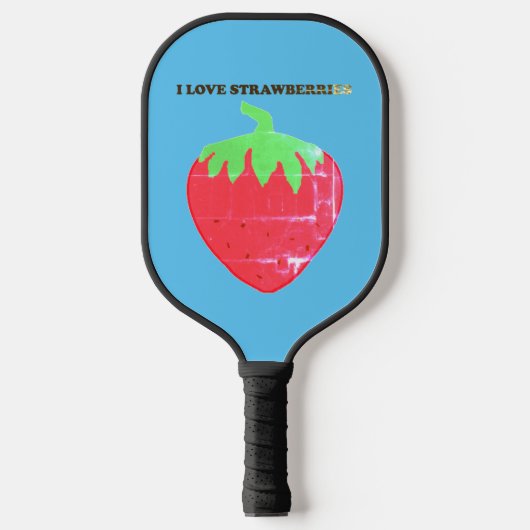 Aardbeien Blues Pickleball Paddle (Voorkant)