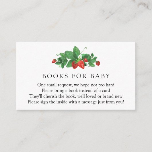 Aardbeien Boeken voor Baby Enclosure Kaart (Voorkant)