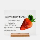 Aardbeien Boerderij Acryl Bord (Voorkant)