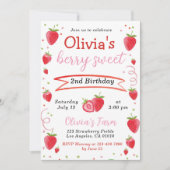 Aardbeien Boerderij Girl Birthday Kaart (Voorkant)