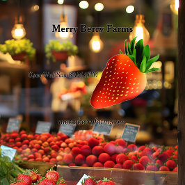 Aardbeien Boerderij Raamsticker