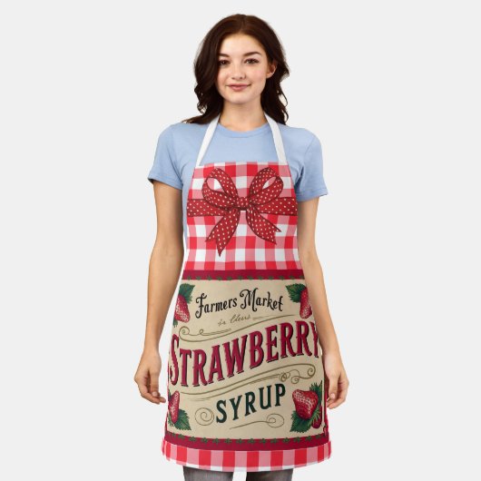 Aardbeien Boerderij Schort (Gedragen)