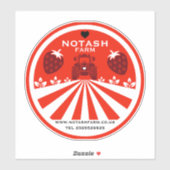 aardbeien Boerderij winkel Sticker (Vel)