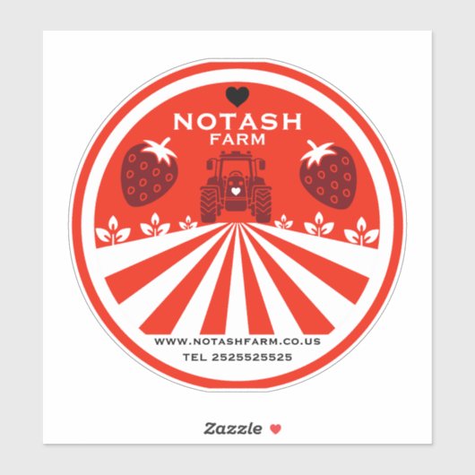 aardbeien Boerderij winkel Sticker (Vel)