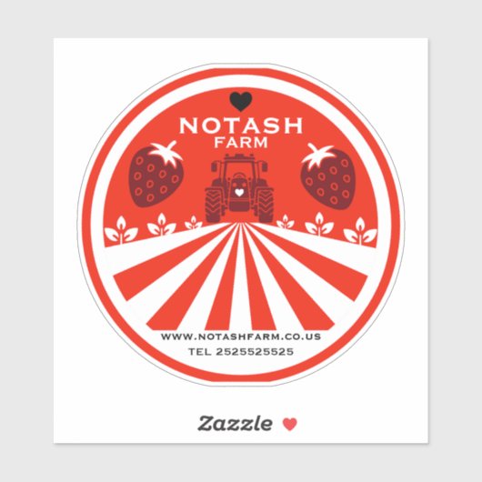 aardbeien Boerderij winkel Sticker (Vel)