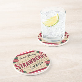 Aardbeien Boerderij Zandsteen Onderzetter