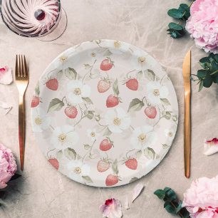 Aardbeien Bos Baby Shower Papieren Bordje