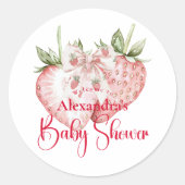 Aardbeien Bos Baby Shower Ronde Sticker (Voorkant)