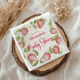 Aardbeien Bos Baby Shower Servet