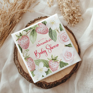 Aardbeien Bos Baby Shower Servet