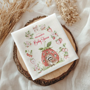Aardbeien Bos Baby Shower Servet