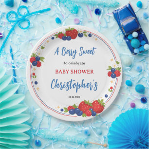 Aardbeien Bosbessen Besje Zoete Baby Shower Papieren Bordje