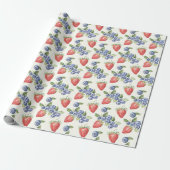Aardbeien Bosbessen Fruit Cadeaupapier (Uitgerold)