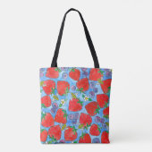 Aardbeien Bosbessen Honingbijenmarkt Tote Bag (Achterkant)