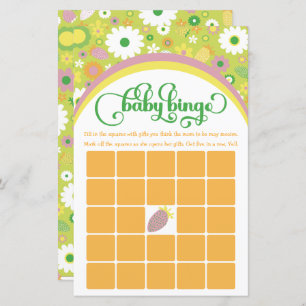 Aardbeien Botanisch Baby shower Spel Baby Bingo