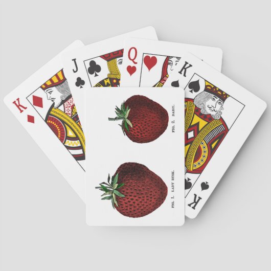 Aardbeien Botanische stoffen Pokerkaarten (Achterkant)