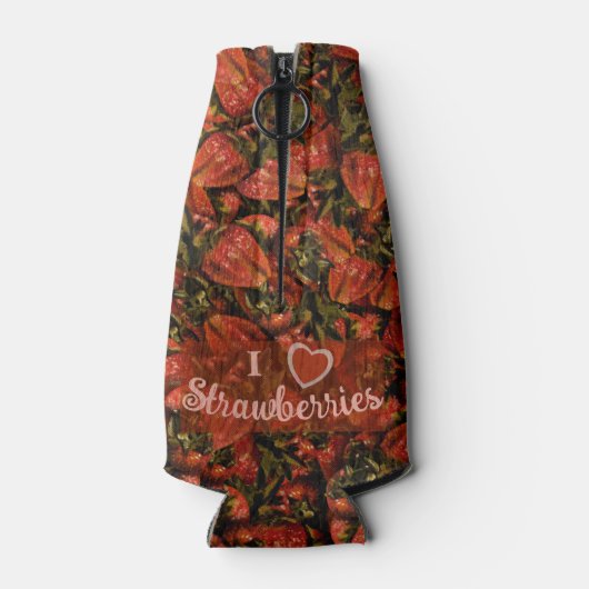 Aardbeien Bottelkoeler Flesjeskoeler (Achterkant)