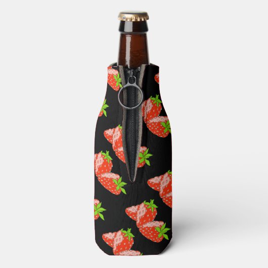 Aardbeien Bottelkoeler Flesjeskoeler (Fles Achterkant)