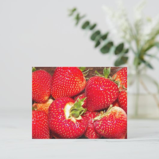 Aardbeien Briefkaart (Staand voorkant)