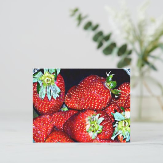 Aardbeien Briefkaart (Staand voorkant)