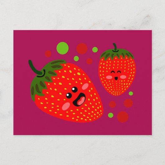 Aardbeien Briefkaart (Voorkant)