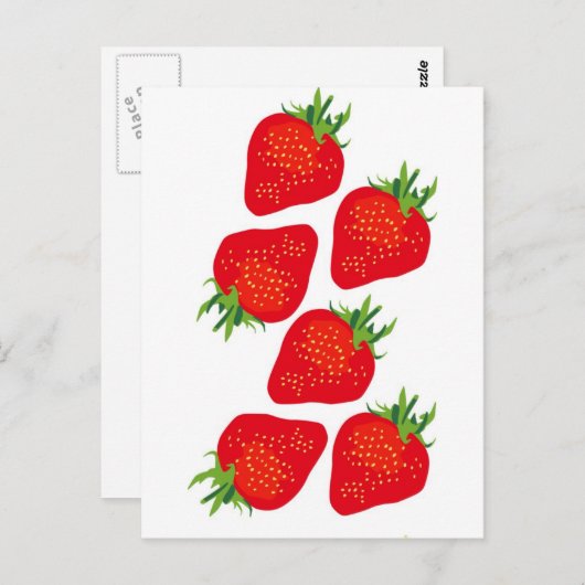  aardbeien briefkaart (Voorkant / Achterkant)