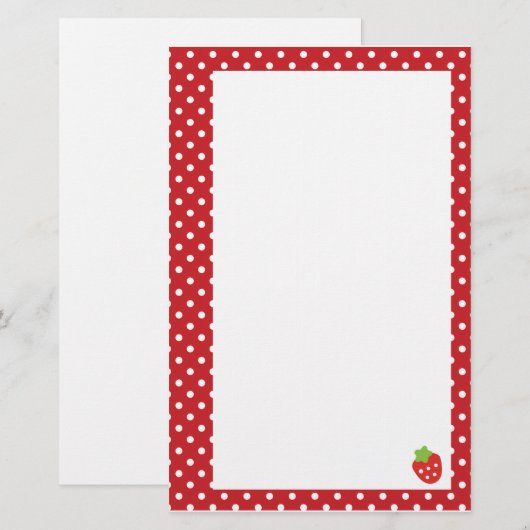 Aardbeien Briefpapier (Voorkant / Achterkant)