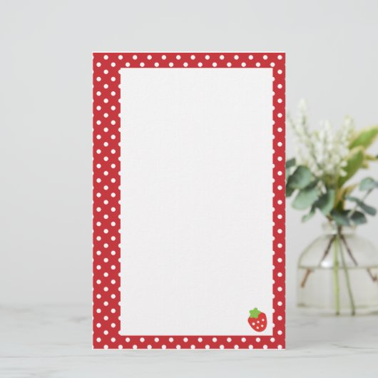 Aardbeien Briefpapier (Staand voorkant)