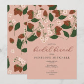 Aardbeien Bruids Brunch Douche Kaart (Voorkant / Achterkant)