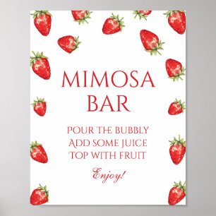 Aardbeien Bruiloftsfeest Mimosa Bar Poster
