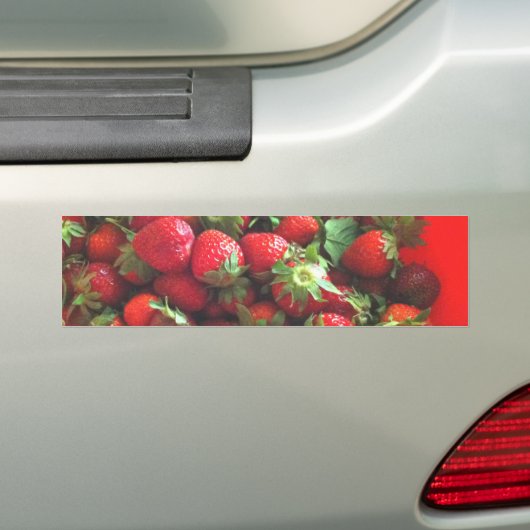 Aardbeien Bumpersticker (Op auto)