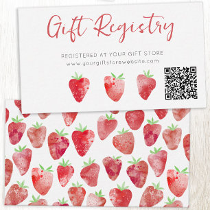 Aardbeien cadeau registratie QR code voor babyborr Informatiekaartje
