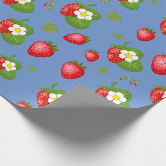 Aardbeien Cadeaupapier (Hoek)