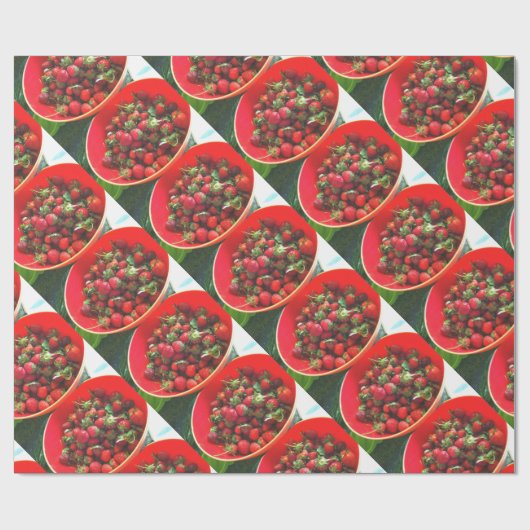 Aardbeien Cadeaupapier (Vlak)