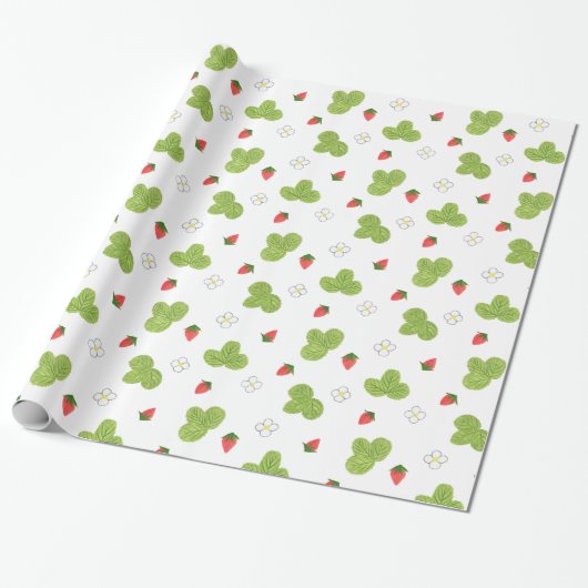 Aardbeien Cadeaupapier (Uitgerold)