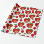 Aardbeien cadeaupapier (Uitgerold)