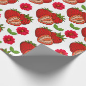 Aardbeien cadeaupapier (Hoek)