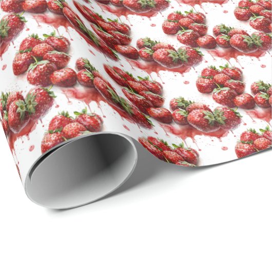 Aardbeien Cadeaupapier Inpakpapier (Rol Hoek)