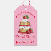 Aardbeien Cake Shortcake Bruids Bruiloft Verjaarda Cadeaulabel (Voorkant)