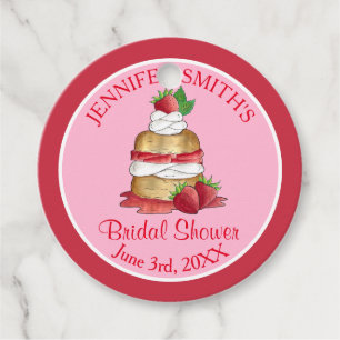 Aardbeien Cake Shortcake Bruidsdiner Verjaardag Bedankjes Labels