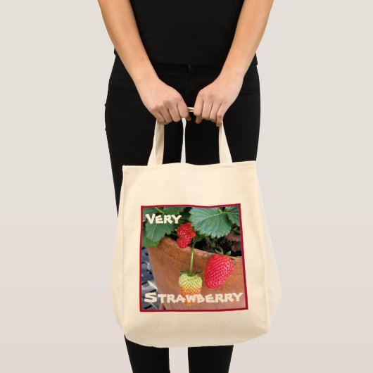 Aardbeien Canvas Grocery Jumbo Tas (Voorkant (product))
