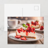 Aardbeien Cheesecake Briefkaart (Voorkant / Achterkant)
