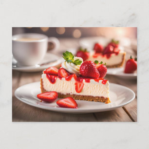 Aardbeien Cheesecake Briefkaart