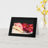 Aardbeien Cheesecake en Orchideeën Wenskaart An Kaart (Gele Bloem)