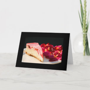 Aardbeien Cheesecake en orchideeën Wenskaart en Kaart