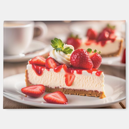 Aardbeien Cheesecake Magneet (Voorkant)