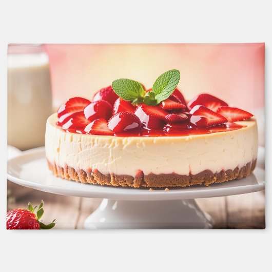 Aardbeien Cheesecake Magneet (Voorkant)
